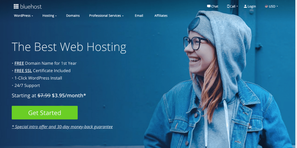 Bluehost Main Page